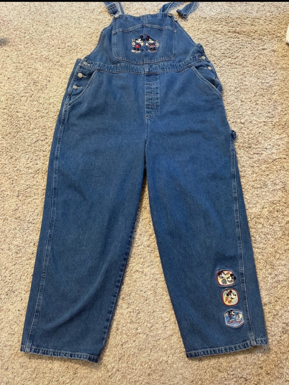 Rare Vintage 90s Disney Mickey and Minnie Overalls For Adults - Picture 4 of 16